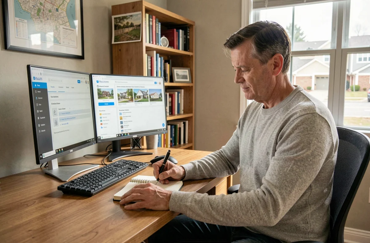 Agent immobilier IAD en télétravail consultant iadintranet pour monter en compétence sur son double écran à domicile