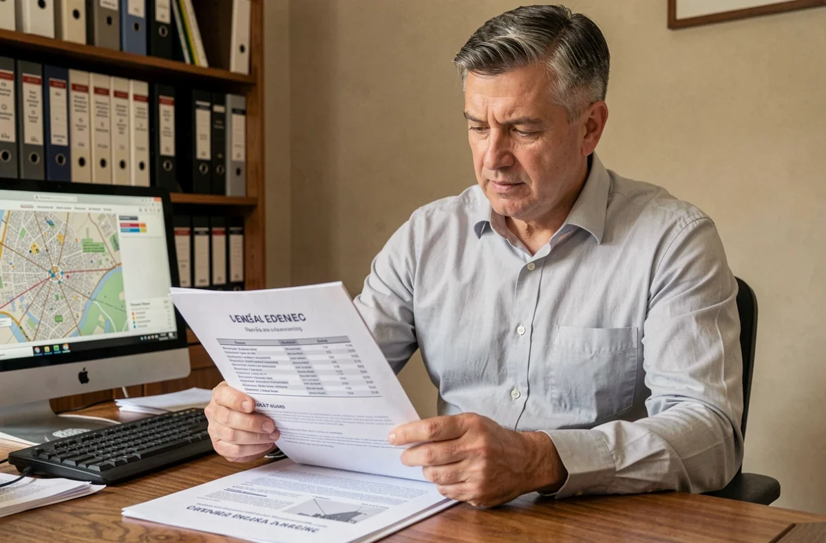 Agent immobilier analysant des documents sur les villes classées en zone tendue en 2026