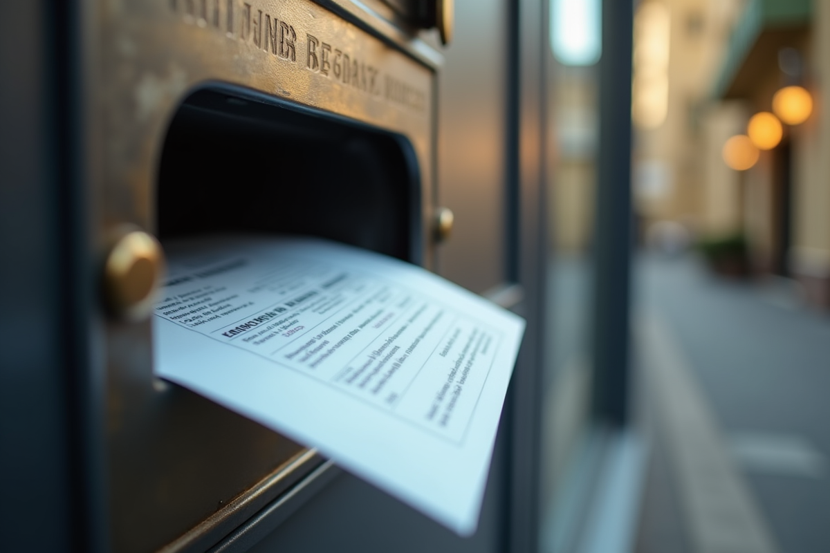 Enveloppe de loyer dans la boîte aux lettres de l