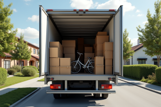 Camion de déménagement avec chargement organisé en volume de 20m3