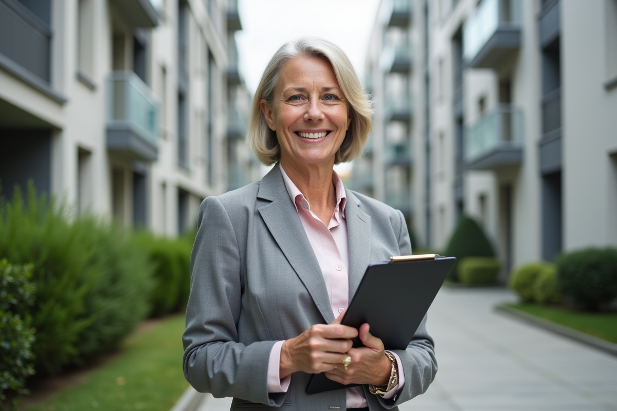 Femme souriante avec clés d