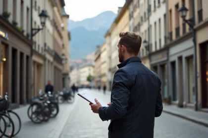 Homme d'affaires dans le centre de Grenoble