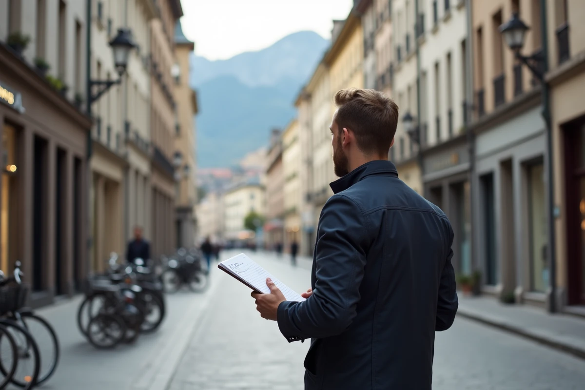 Homme d'affaires dans le centre de Grenoble