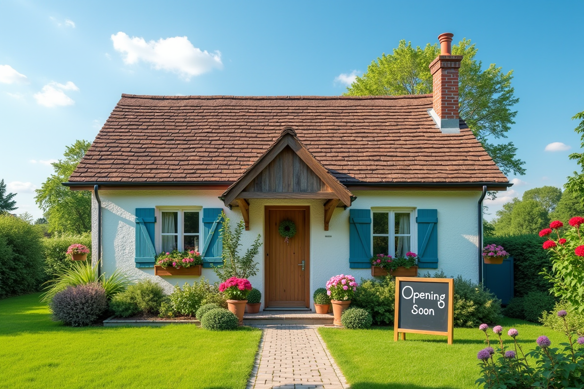 Petite maison de campagne avec porte d